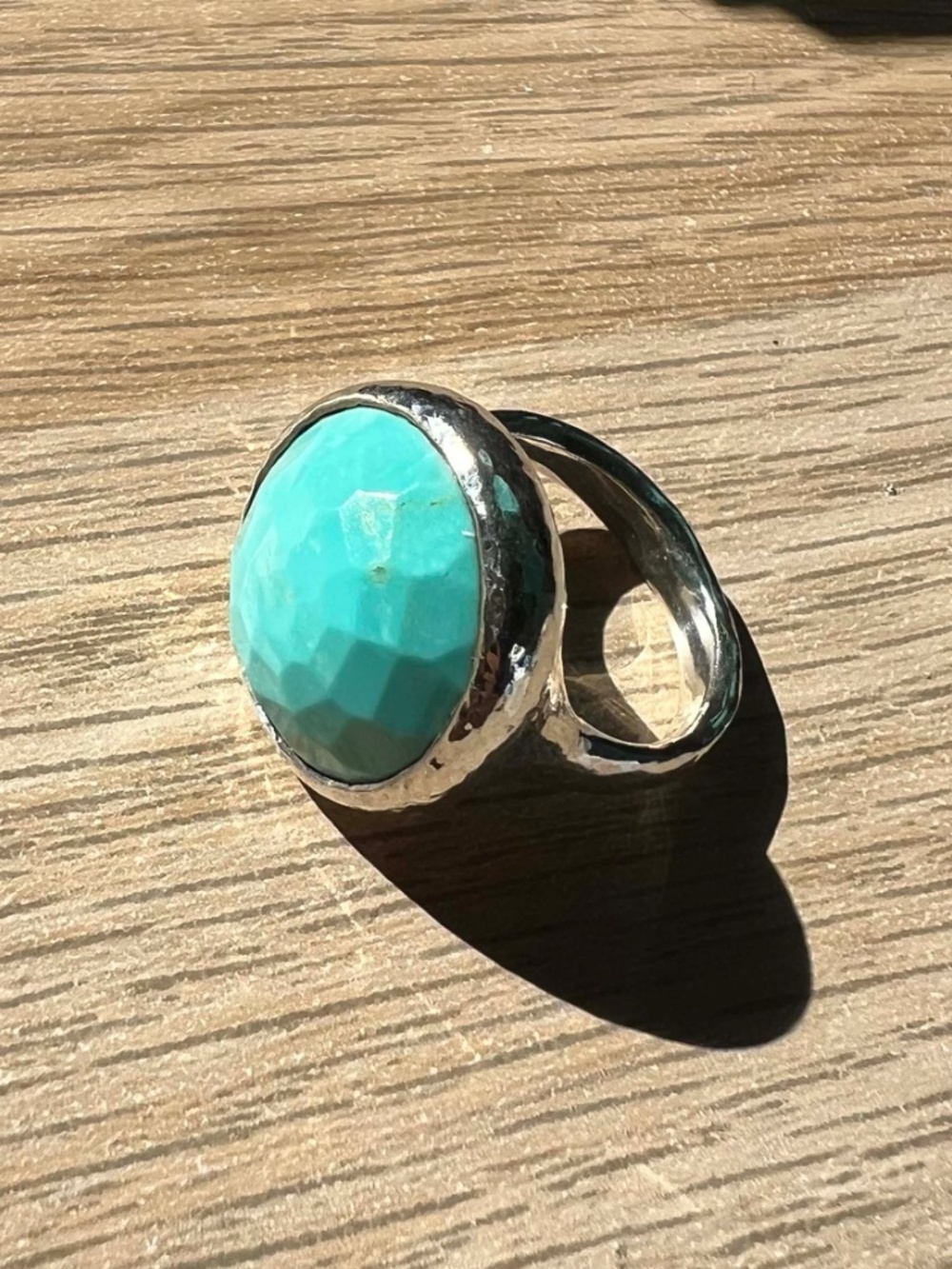 $995 Ippolita Sterling Silver Blue Turquoise Dome Lollipop Ring Sz 7